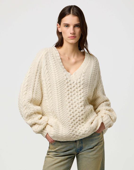 Actual product image Wrangler Pullover V Neck Cable Knit (S)