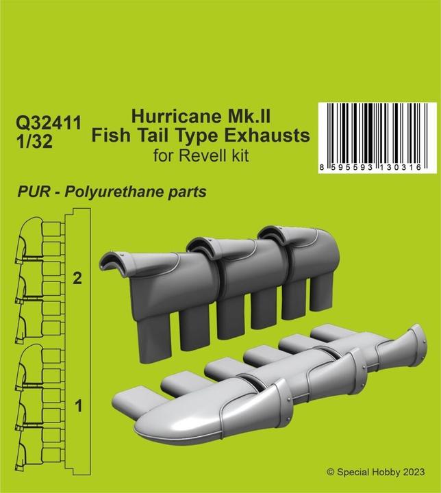 Immagine prodotto CMK Scarichi a coda di pesce dell'Hurricane Mk.II 1/32