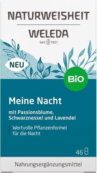 Valeurs nutritives et ingrédients Weleda NATURWEISHEIT formule nuit caps (46 pièce(s), Capsules, 126 g)