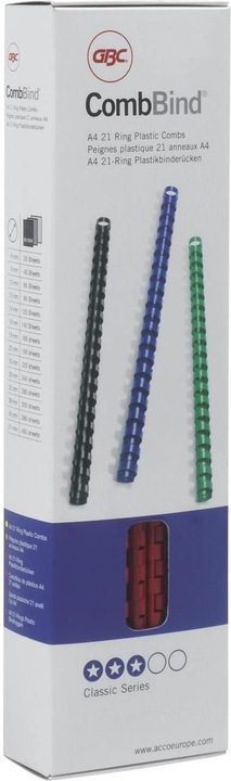 Actual product image GBC Binder spine 12mm, 21 rings, black, 100 pcs.