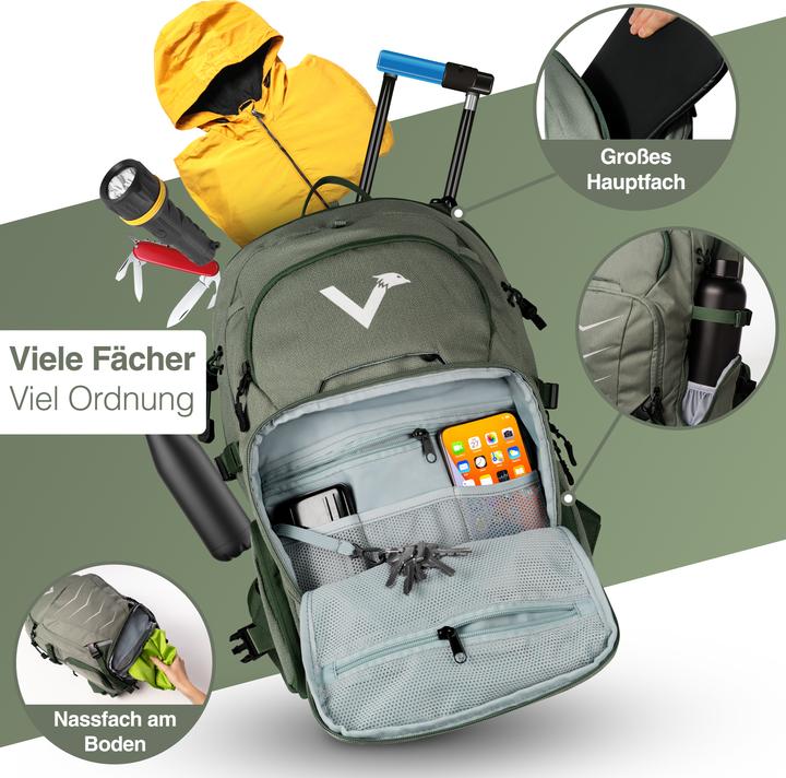 Immagine prodotto Valkental Explorer V22 - Zaino outdoor con borsa a tracolla integrata (22 l)