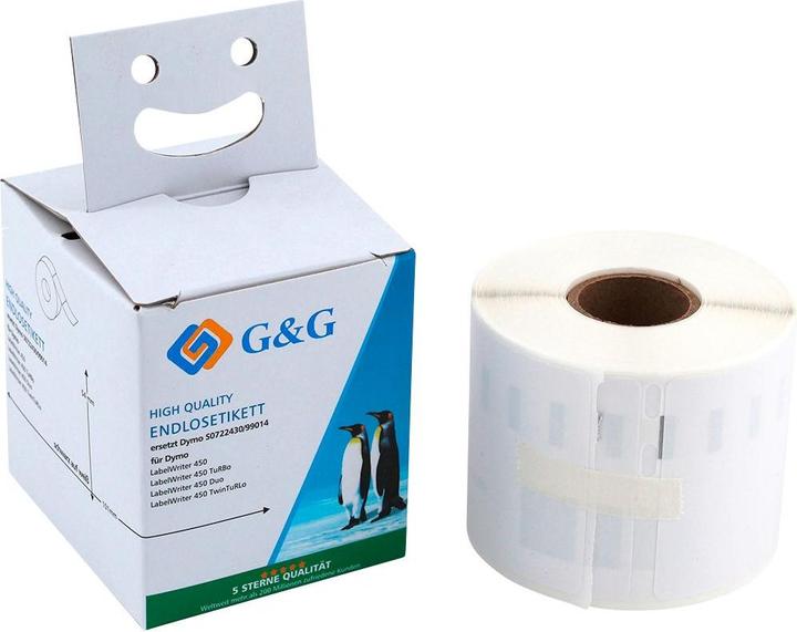 Productafbeelding Rol etiketten geschikt voor Dymo zwart op wit, formaat mm: 54 x 101, vervangt: 99014/S0722430