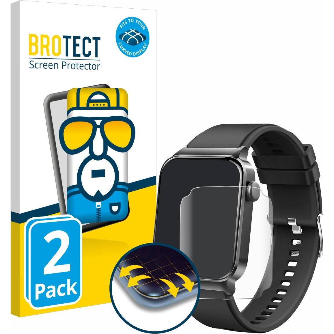 BROTECT Full-Cover Displayschutz, Smartwatch Schutzfolie, Transparent