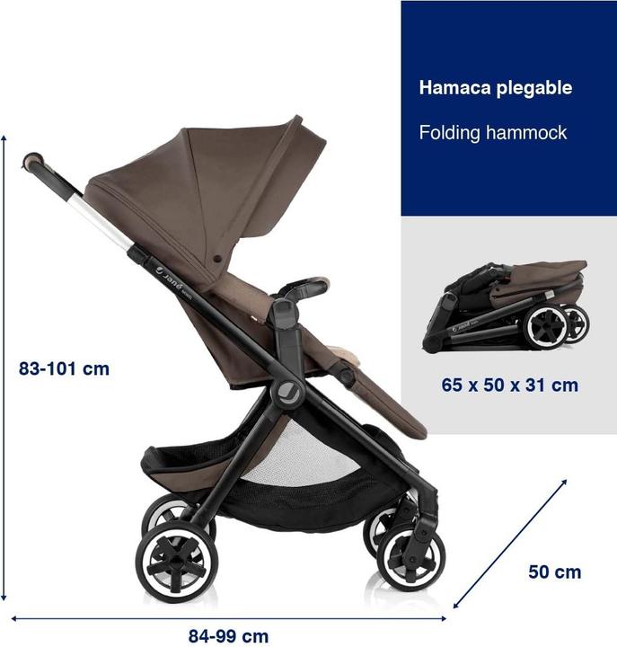 Produktbild Jané Newel Kinderwagen, ab Geburt bis 15 kg, Aluminium, kompakt faltbar, mit Tasche und Regenhaube
