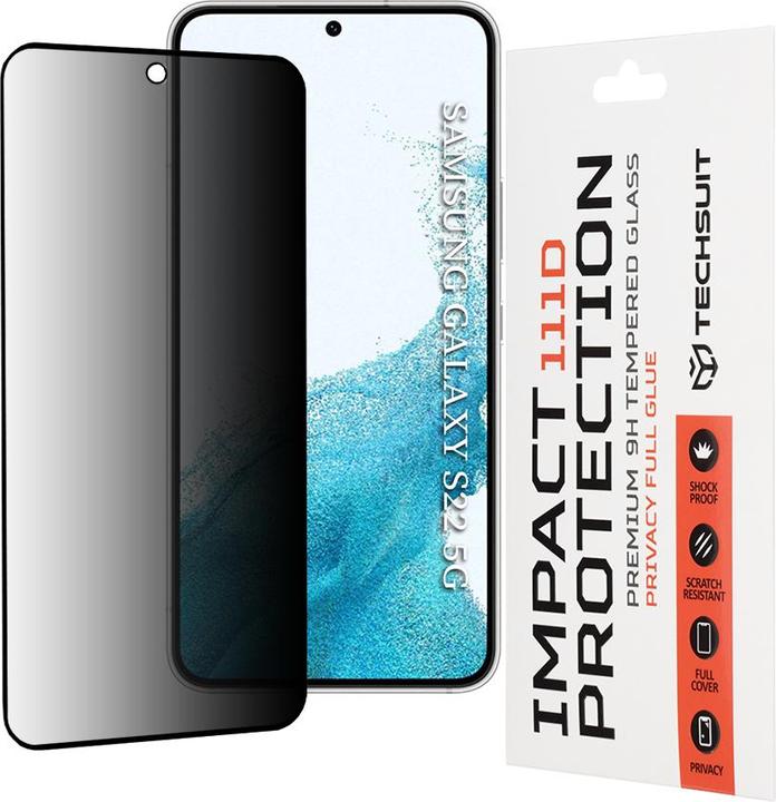 Actual product image Techsuit - 111D Privacy Full Glue - Samsung Galaxy S22 5G / S23 - Black (Samsung Galaxy S22 5G, Samsung Galaxy S23)