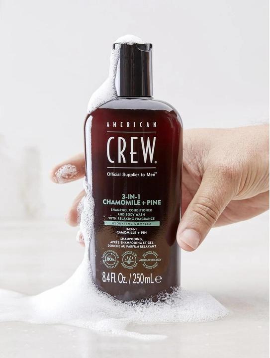 Actual product image American Crew 3-in-1 Chamomile & Pine Shampoo, Conditioner & Body Wash (Liquid shampoo, 250 ml)