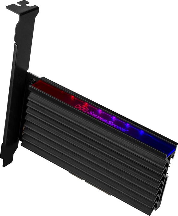 Silverstone SST-ECM24-ARGB - Scheda PCI-E Express SuperSpeed X4 a M.2 (NVMe SSD NGFF), dissipatore in alluminio (PCI-E x4)