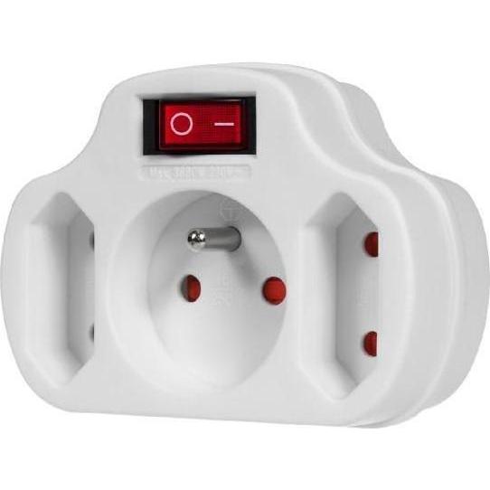 Maclean, Ciabatta multipresa, Prise triple MCE142 (Blanc) (2 x, CEE 7/5)