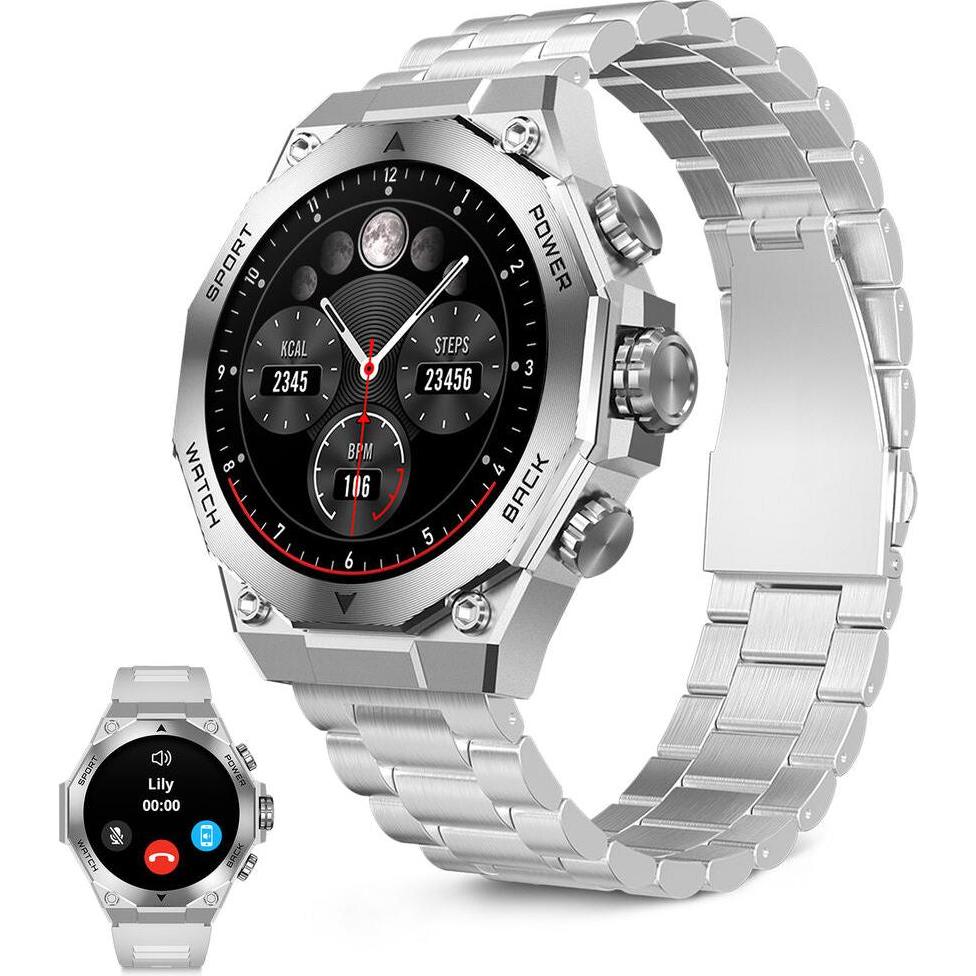 KSIX Smartwatch Silberfarben 1,43", Smartwatch