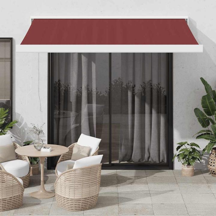 Immagine prodotto VidaXL Markise Gelenkarmmarkise Sonnenmarkise Automatisch Burgunderrot 350x250cm (3.50 m)