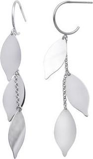 Actual product image Passion Rhodium-Plated Silver Earrings - Leaf (Silver)