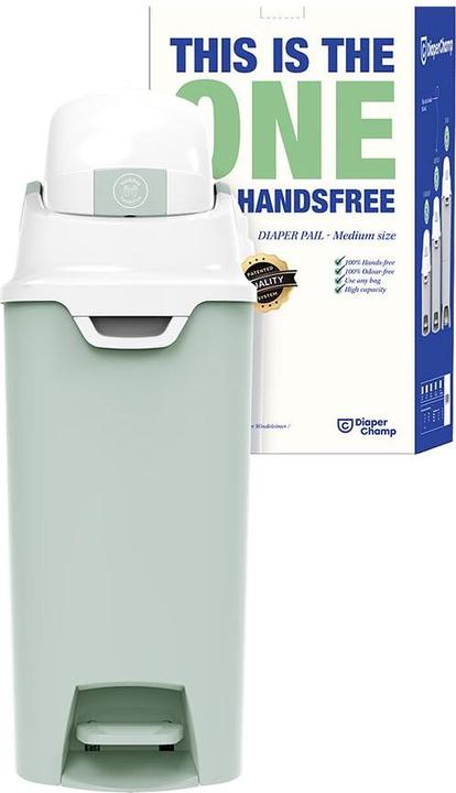 Produktbild Diaper Champ Windeleimer DiaperChamp One Medium Handsfree - ohne Nachfüllkassetten - für ca. 45-50 Windeln