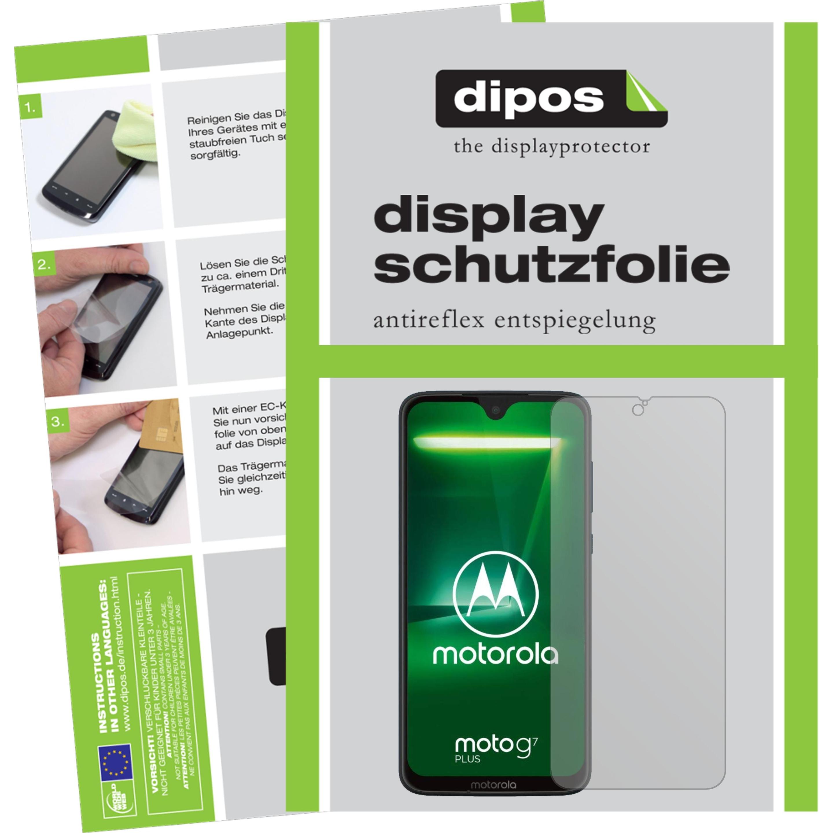 Dipos Displayschutzfolie Antireflex (2 Stück, Motorola Moto G7 Plus), Smartphone Schutzfolie, Transparent