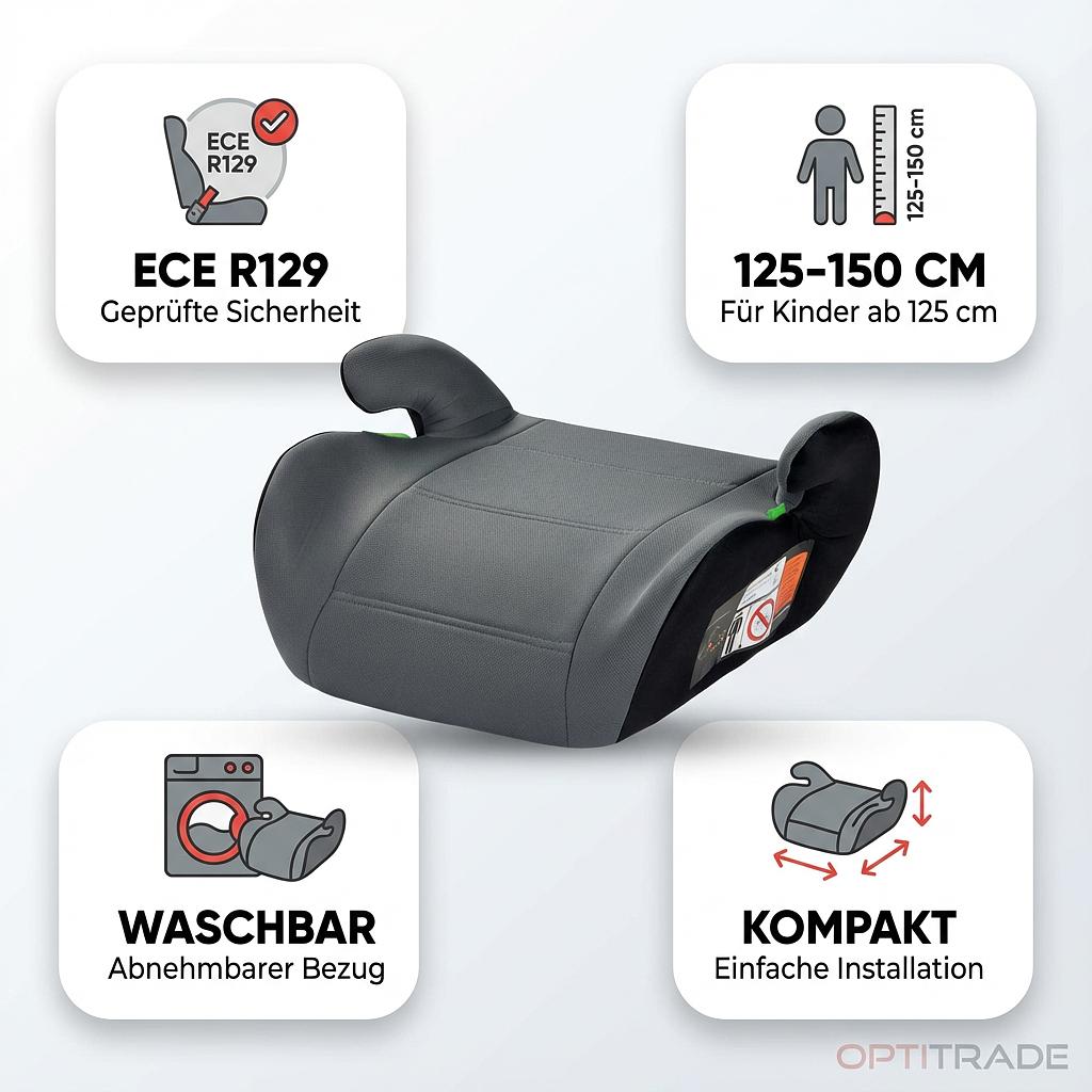 Champ Auto-Kindersitzerhöhung (Kindersitzerhöhung, ECE R129/i-Size Norm) (613-402182)