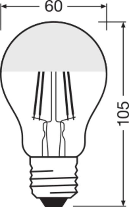 Actual product image Osram Retrofit Calssic A Mirror (E27, 4 W, 420 lm, 1 x, F)