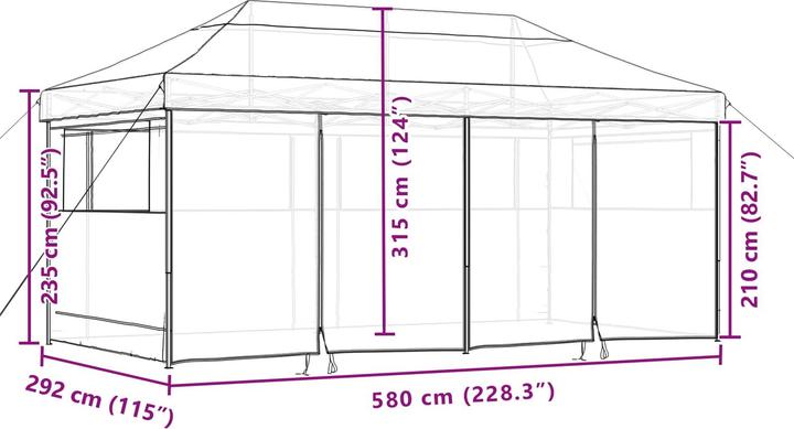 Produktbild vidaXL Party-Zelt (580 cm, 292 cm)