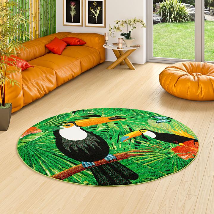 Produktbild Pergamon Designer Teppich Faro Tropical Tukan (160 x 160 cm)