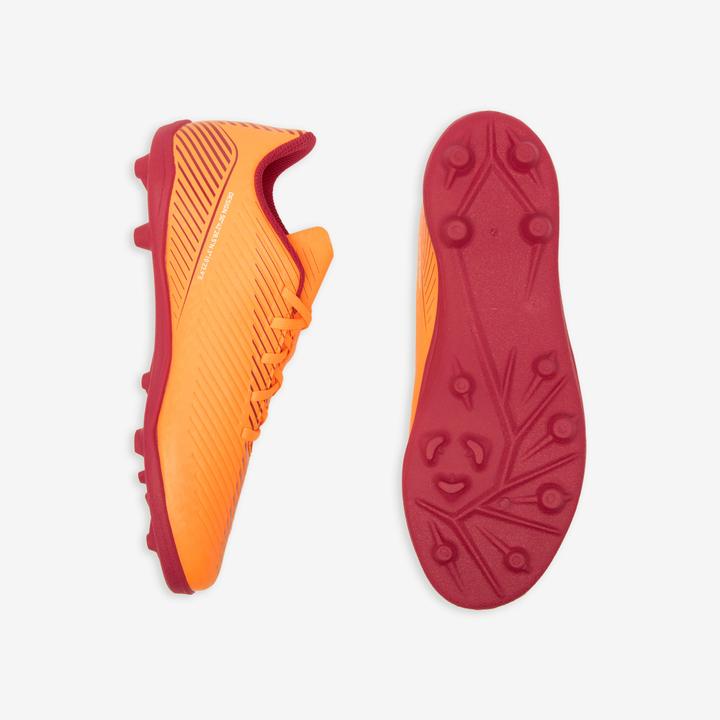 Image du produit Kipsta Chaussures de football à crampons MG pour enfants avec lacets - 160 orange (35)
