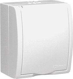 Image du produit Kontakt Prise individuelle hermétique Simon AQUARIUS 16A IP54 avec clapet plein blanc - AQGZ1/11