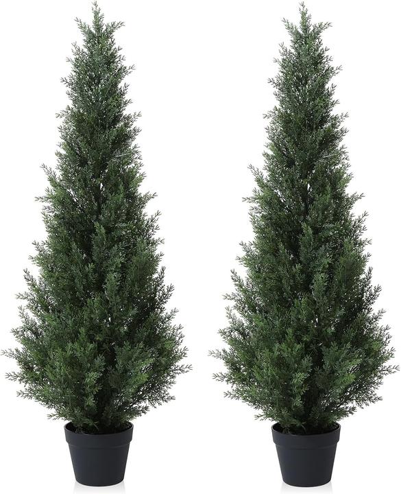 Crosofmi Künstliche Zedernbäume im Topf, 2er Set (125 cm)