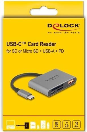 Produktbild Delock USB-C Card Reader für SD und Micro SD Speicherkarten (USB)