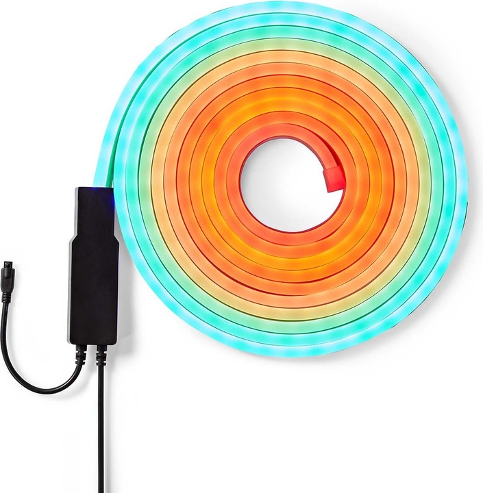 Actual product image Nedis WIFILN51CRGB Smart Full Color LED pásek Wi-Fi | Více barev | 5000 mm | IP65 | 960 lm, F (Multicoloured, 500 cm, Indoor, Outdoor)