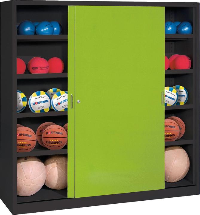 Actual product image C+P Ball cabinet (HxWxD: 195x120x50 cm, with solid sheet metal sliding doors, type 4)