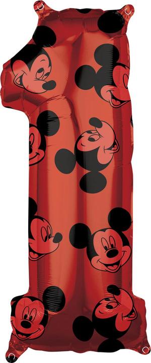 Magni Folienballon Zahl 1 Micky Maus rot (5 x)
