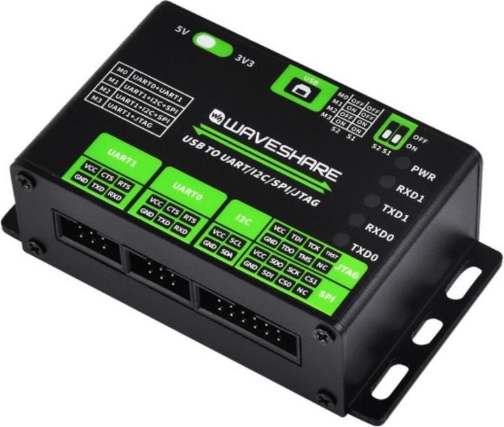 Immagine prodotto WaveShare Convertitore industriale da USB a UART/I2C/SPI/JTAG