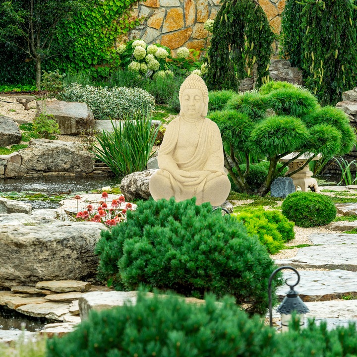 Actual product image Relaxdays Buddha Figurine Ceramic 50 cm