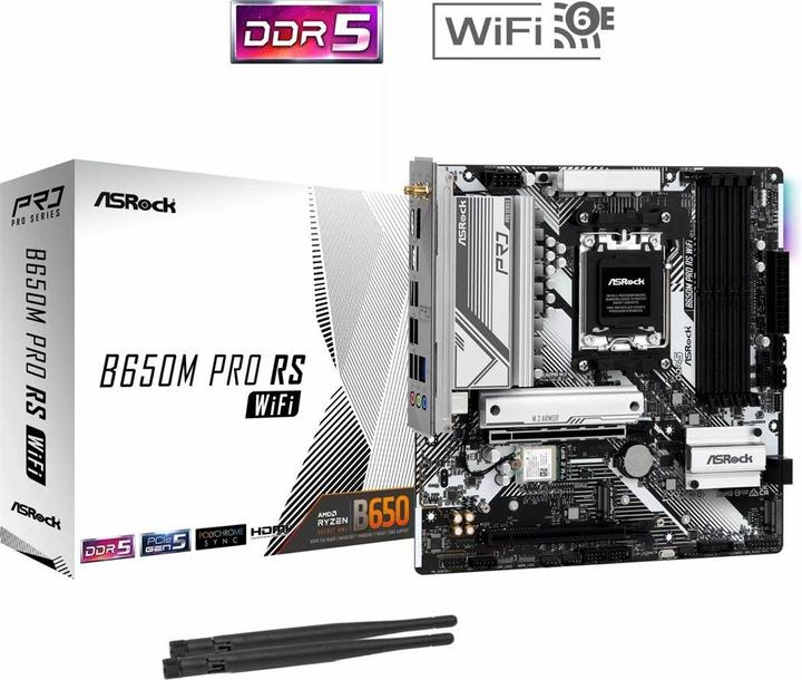Image du produit AsRock B650M Pro RS WiFi (AM5, AMD B650, mATX)