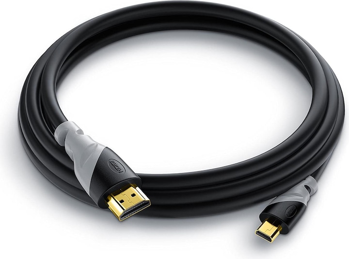Produktbild CSL Micro HDMI Kabel 2.0 - 4k 60Hz Ultra HD - Full HD - 3D - Ethernet - 1080p 2160p - 3 fach geschirmt (2 m, HDMI)