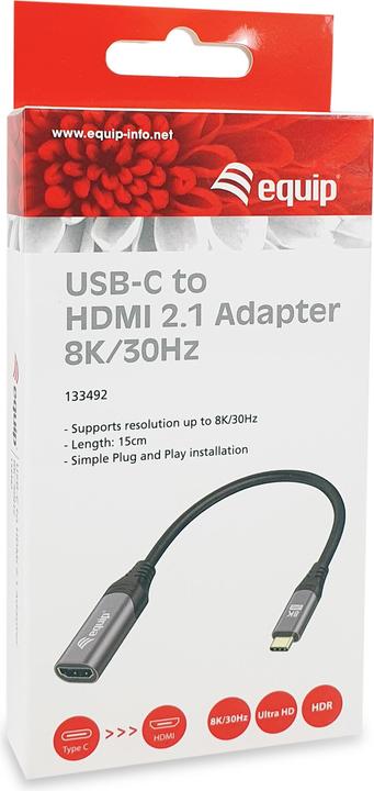 Immagine prodotto equip Adattatore USB-C -> HDMI 2.1 8K60Hz 0.15m gr (HDMI, 15 cm)