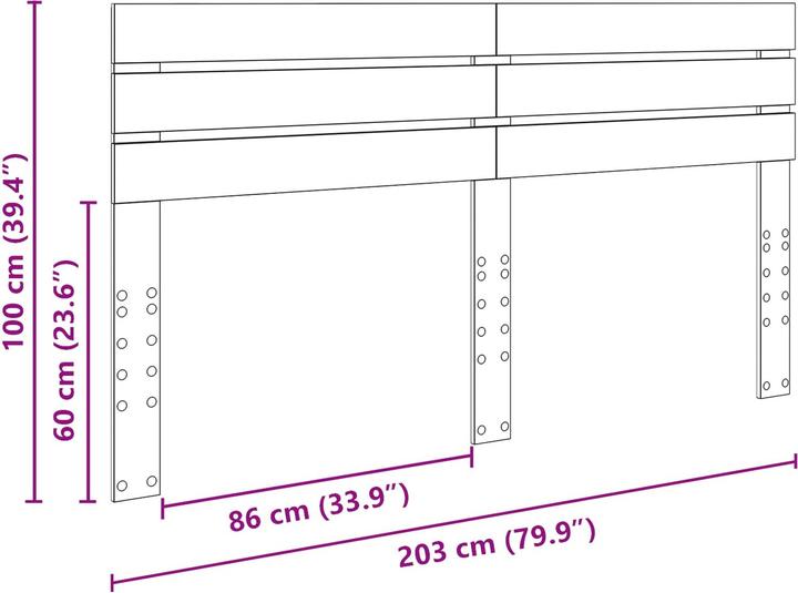 Image du produit vidaXL Kopfteil (3 x 203 x 100 cm)