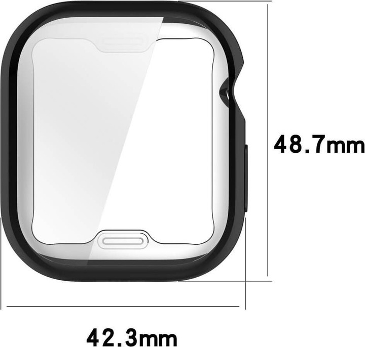 Actual product image Cover-Discount Apple Watch 10 - 46mm - Rubber protection case metal look