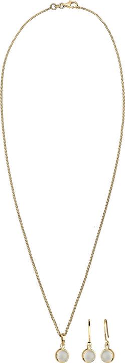 Immagine prodotto Elli Orecchini con pietre preziose, collana con pietre preziose (Elastico, Pietra lunare, Argento 925)