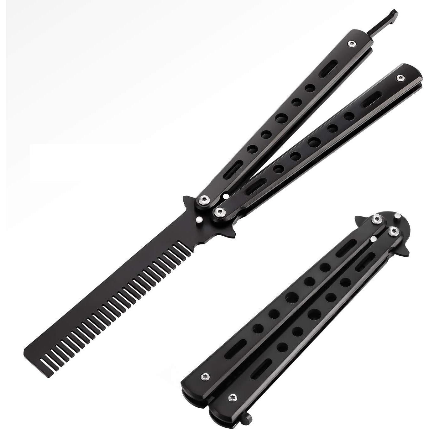 Thumbnail - JTI, Haarbürste + Kamm, Haarkamm, Butterflymesser - Schwarz