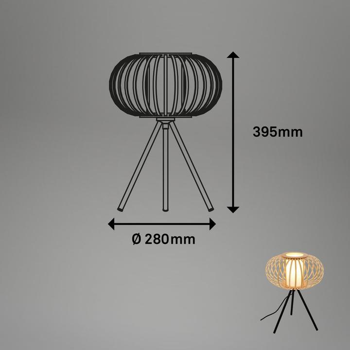 Actual product image Briloner Table lamp, natural bamboo, excl. 1xE27/max.10W (E27)