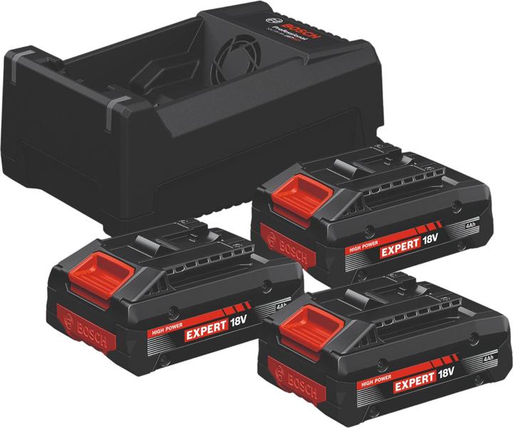 Produktbild Bosch Professional Bosch EXPERT 3x EXBA18V-40 + GAL 12V/18V-80 Starter Set 18 V + 3x Akku 4,0 Ah + Ladegerät (18 V)