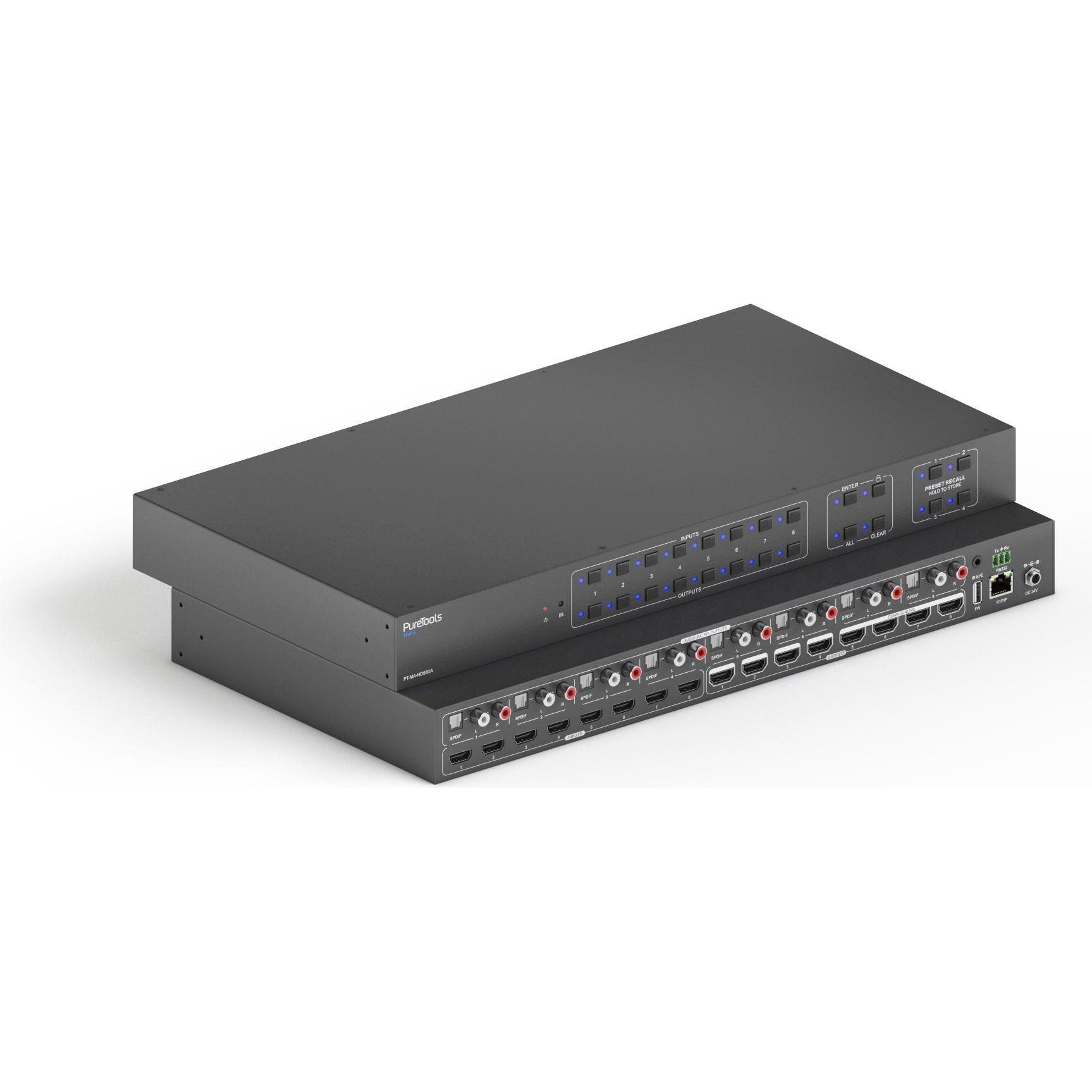 Puretools Matrice di commutazione PT-MA-HD88DA HDMI, Switch box