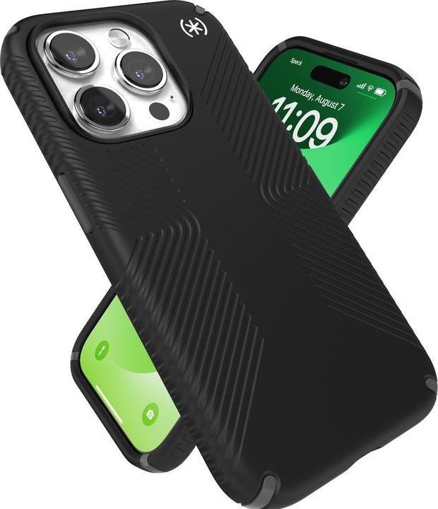Actual product image speck Presidio2 Grip for iPhone 15 Pro Hulle MagSafe Back Cover Black (Apple iPhone 15 Pro)