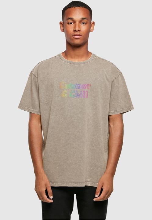 Produktbild Merchcode Summer And Chill Rainbow Acid Washed Heavy Oversized Tee - 112843 (XL)