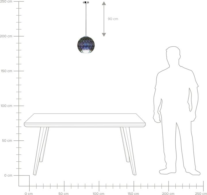 Produktbild Beliani Hängeleuchte Glas silber Kugelform SESSERA (E27)