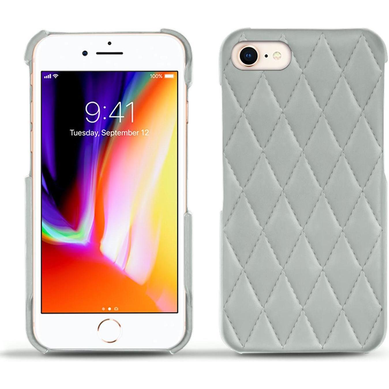 Noreve Lederschutzhülle (Apple iPhone 8), Smartphone Hülle, Grau