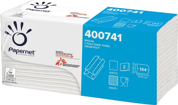 Actual product image Papernet C-fold, 2-ply cellulose, 23x23 c (20x)