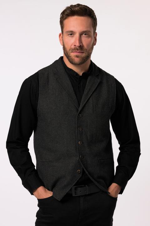 Actual product image JP1880 JP 1880 tweed vest FLEXNAMIC®, lapel, knitted back (3XL)