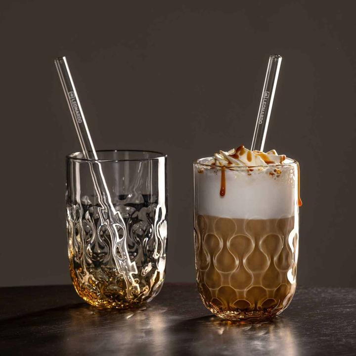 Produktbild Leonardo Latte Macchiato Becher Gocce 390 ml, 2 Sück, Orange (390 ml, 2x)