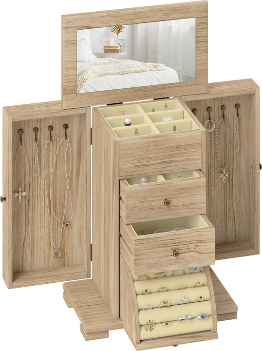 Immagine prodotto Homcom Schmuckkästchen Paulownia-Holz Braun