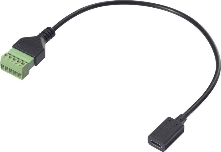 Produktbild Renkforce USB-C® Adapterkabel (1x USB-C® Buchse - 1x Klemmanschluss) RF-6443954 (0.30 m, 60 W)