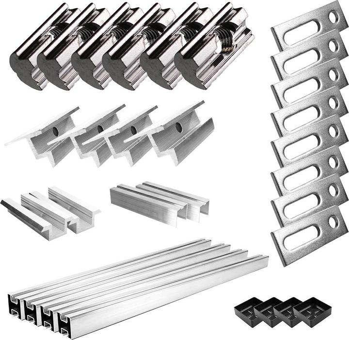 Actual product image Offgridtec Mounting kit with hanger bolts for pitched roof mounting 2 solar panels Frame height 35mm (Solar system mounting material)